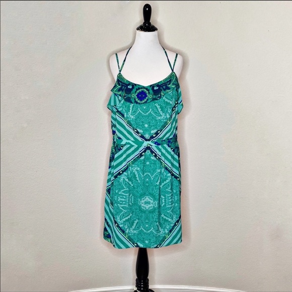 American Eagle Mixed Print Ruffle Dress Size 14 - Picture 2 of 15